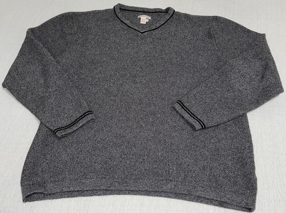 Carbon 2 Cobalt Sweater Mens XL Gray Henley Ribbed Heavyweight Pullover EUC